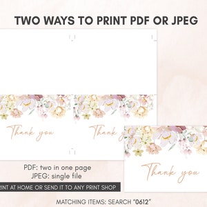 two ways to print a thank card