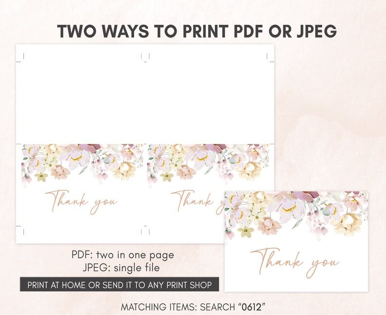 two ways to print a thank card