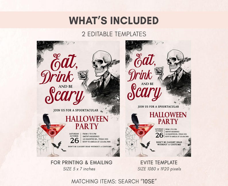 Halloween Party Invitation Set
