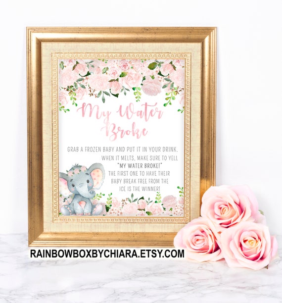 Elephant Baby Shower Decorations Elephant My Water Broke Etsy