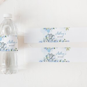 a bottle of water next to a water bottle label