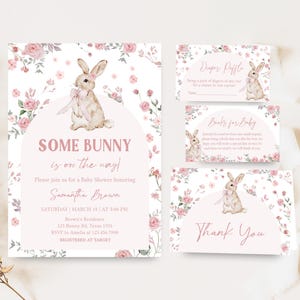Girl Bunny Invitation Set