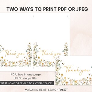 two thank cards with flowers on them