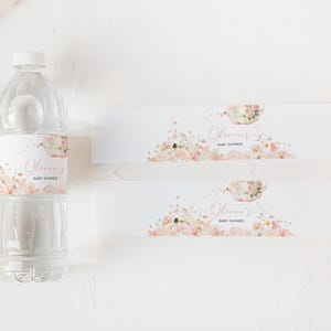 Tea for Two Baby Shower Water Labels