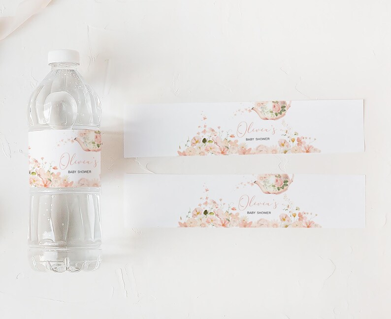 Tea for Two Baby Shower Water Labels