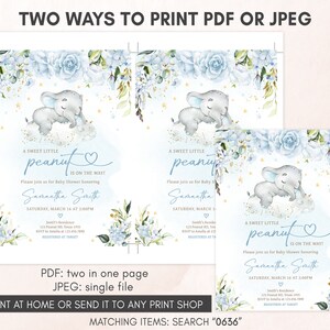 two ways to print a baby elephant baby shower