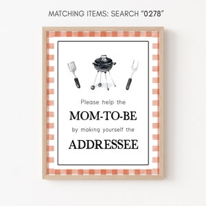 Envelope Station Sign BBQ Baby Shower, Backyard Baby Shower Addressee Sign, Gender Neutral Coed Baby Shower Decor Printable Template 0278