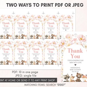 two ways to print a thank card for a baby shower