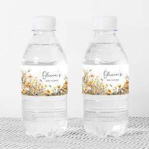 a bottle of water with a label on it