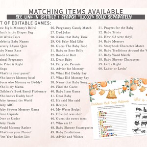 Orange Baby Shower Games Bundle