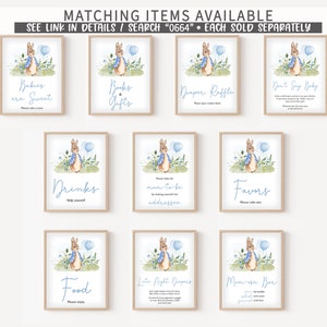 Peter Rabbit Diaper Raffle Sign Diaper Raffle Sign Blue Peter Rabbit Baby Shower, Bunny Boy Baby Shower ...