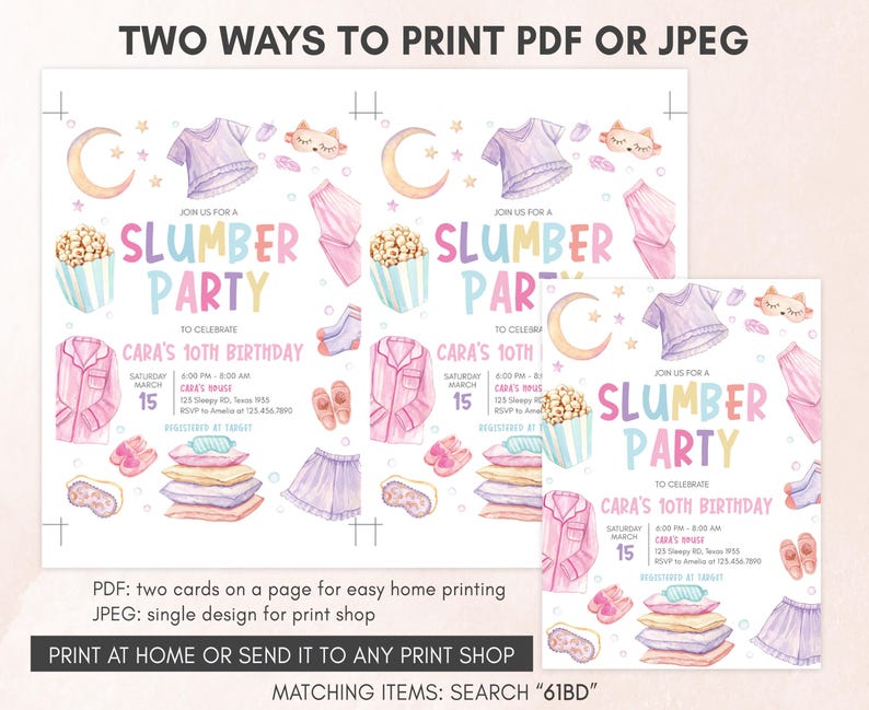 Slumber Party Invitation Template