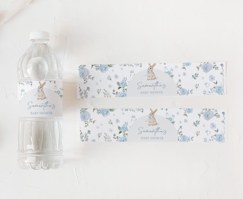 Boy Bunny Water Labels