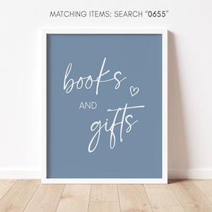 Oh Boy Boho minimalistische babyshower boeken en cadeaus bord, bord Boho cadeaus babyshower, moderne blauwe tafelborden babyshower babyshower, 0655