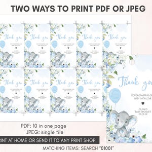 two ways to print a baby elephant baby shower