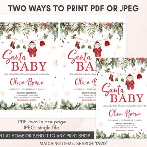 Santa Baby Clothes Invitation Template