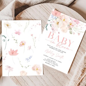 Girl Floral Baby Shower Invite