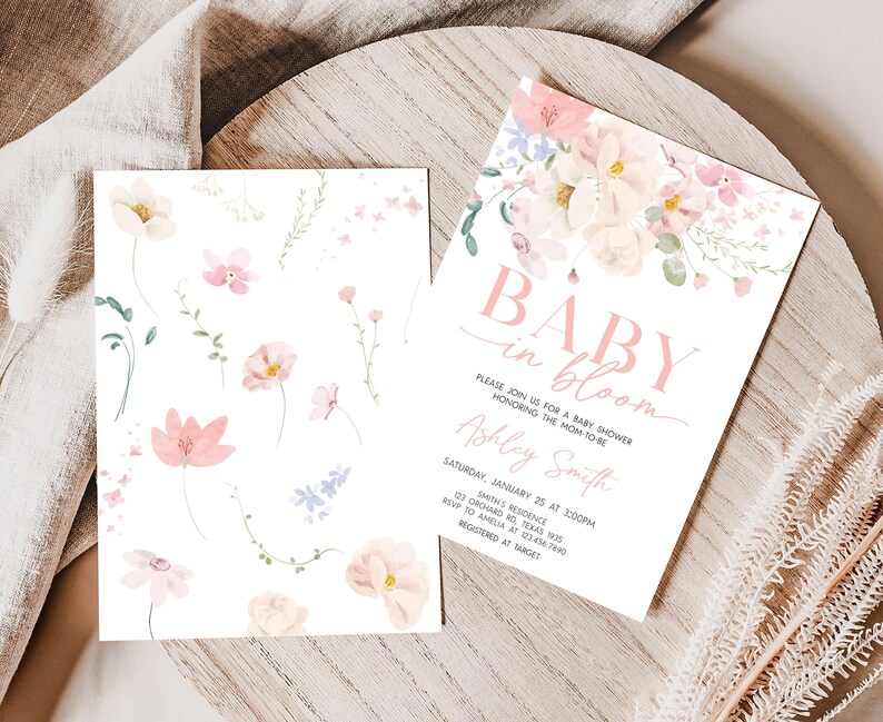 Girl Floral Baby Shower Invite