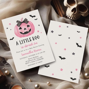 Pink Minimalist A Little Boo Invite