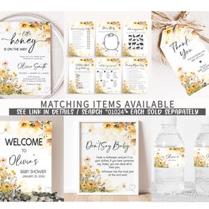 a set of wedding items including water bottles and tags