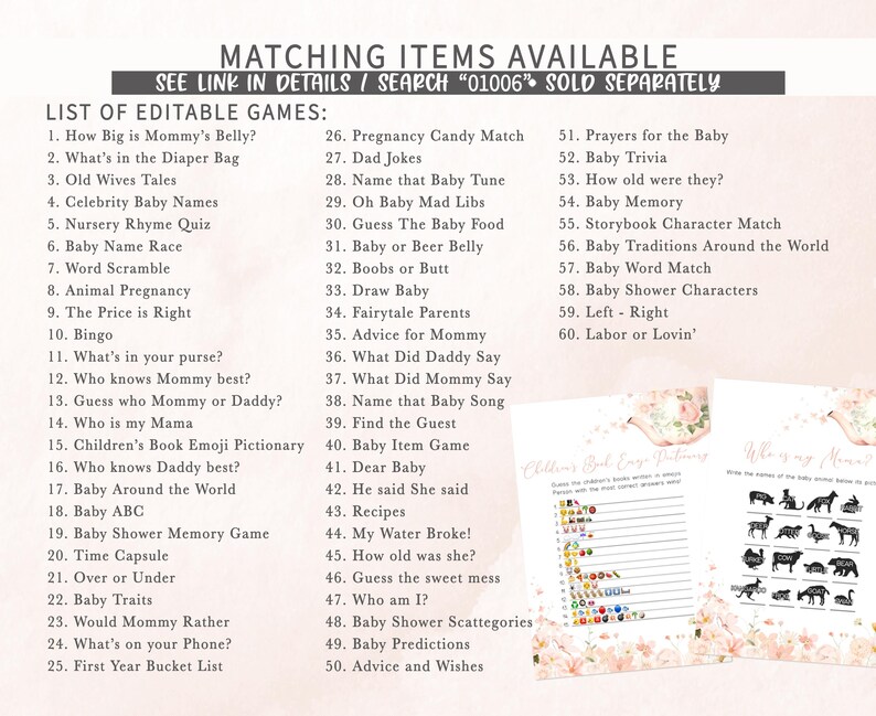 Floral Tea Party Games Bundle
