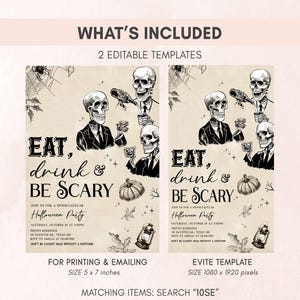 Eat Drink be Scary Invitation Set