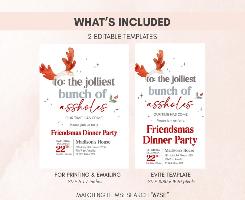 Friendsmas Party Invitation Set