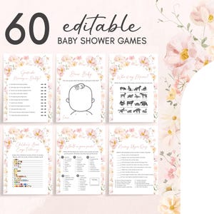 a baby shower game with flowers and animals