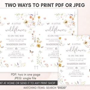 A Little Wildflower Baby Shower Invitation Template