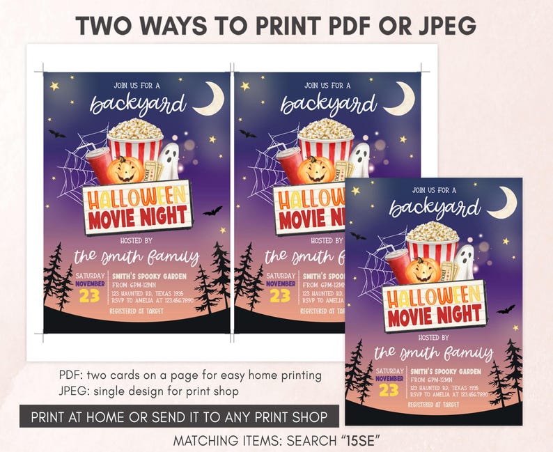 Movie Night Party Invitation Template