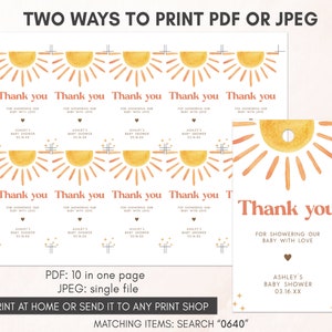 two ways to print a thank card for a baby shower