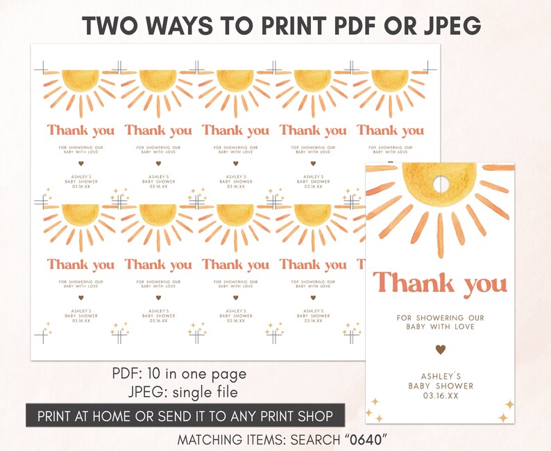 two ways to print a thank card for a baby shower