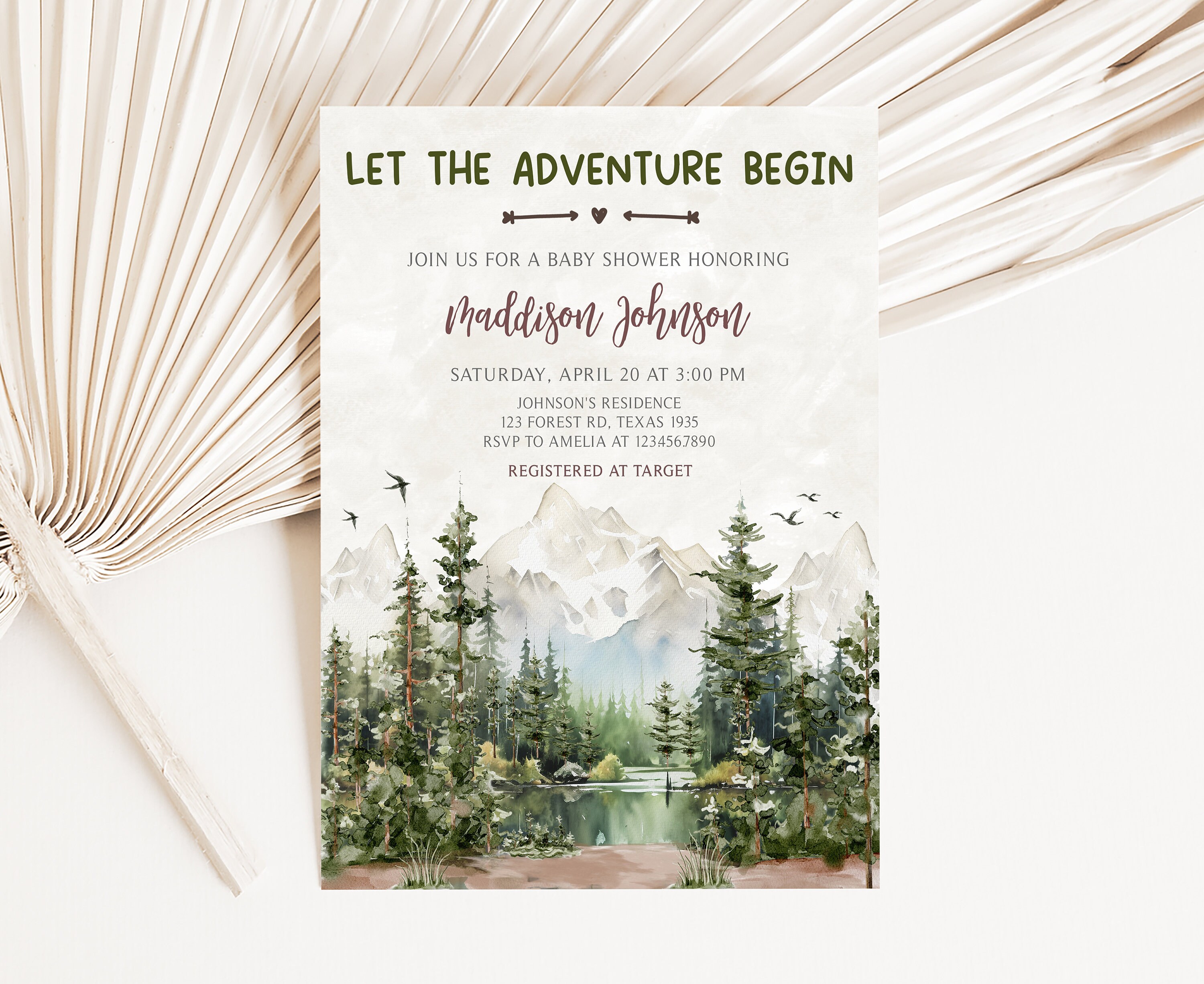 Editable Let the Adventure Begin Baby Shower Invitation Bundle ...