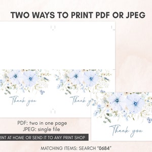 two blue flowers on a white background with the words two ways to print ppf