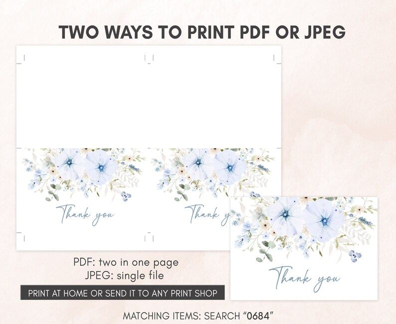 two blue flowers on a white background with the words two ways to print ppf