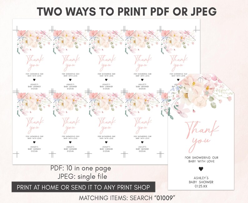 Tea for Two Baby Shower Gift Tags