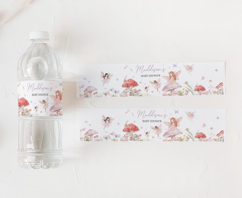 Fairy Baby Shower Water Labels