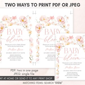 two baby shower cards with pink flowers on them