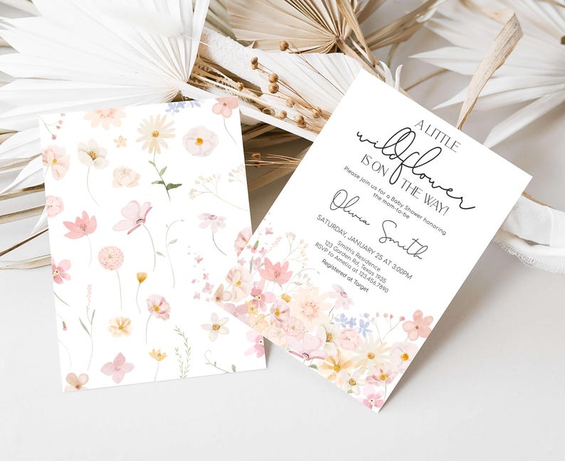 Wildflower Baby Shower Invite