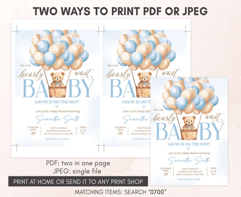 two baby shower cards with a teddy bear in a cup