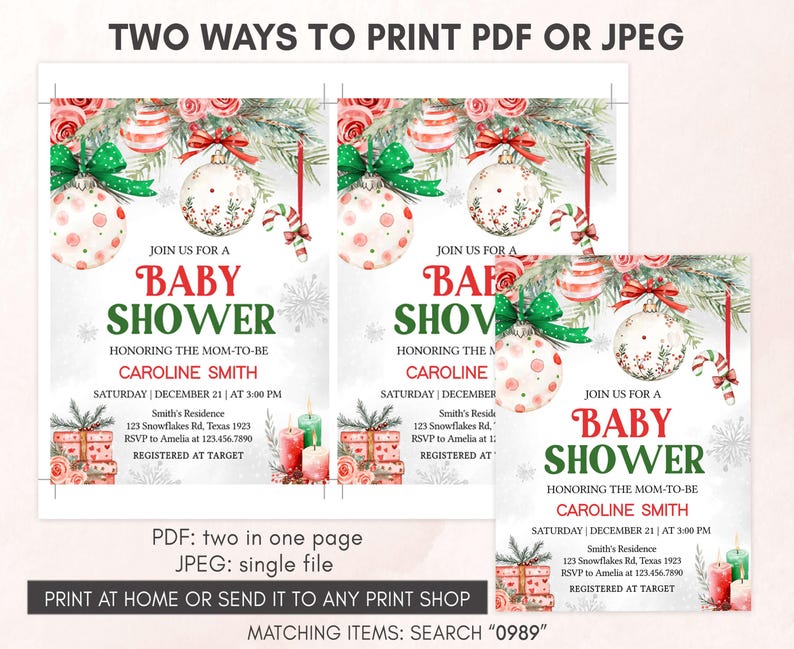 Winter Baby Shower Invitation Template