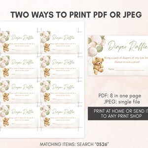Editable Gender Neutral Bear Baby Shower Invitation Bundle, We Can Bearly Wait Baby Shower Invite Set, Green Balloon Bear Baby Shower, 0526 image 5
