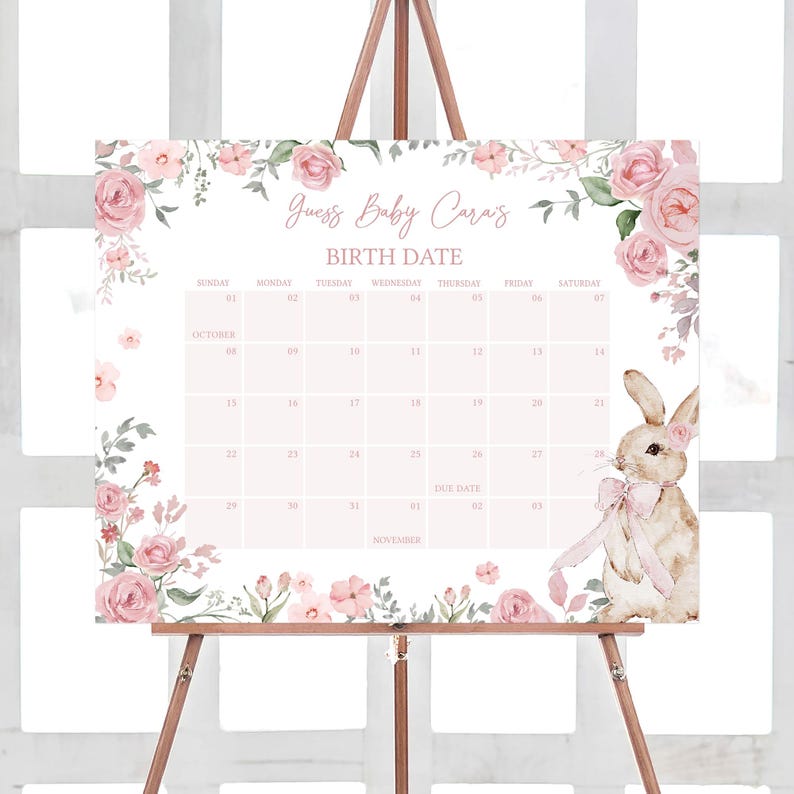 Girl Bunny Calendar