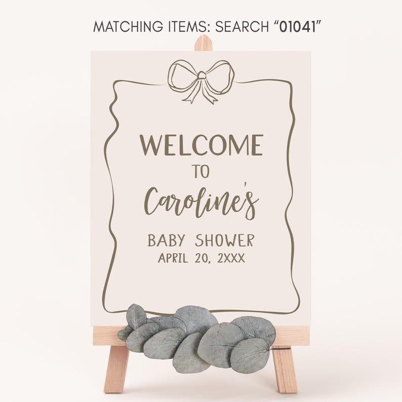 a welcome sign for a baby shower