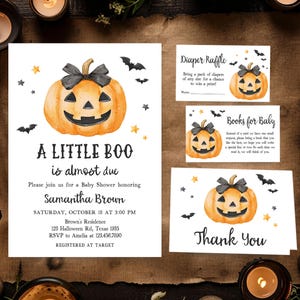a little boo halloween party with pumpkins and candles