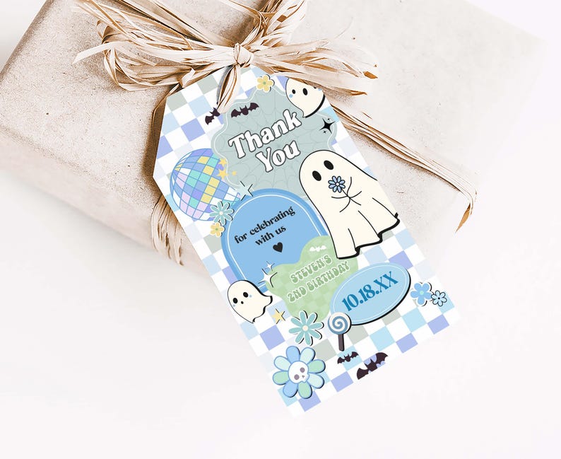 a gift wrapped in brown paper with a tag on it