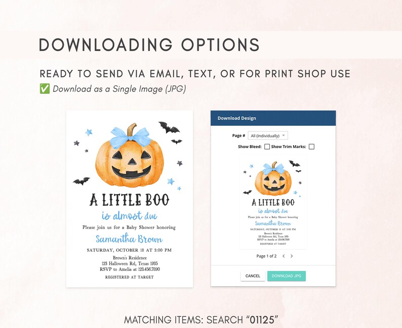 Blue Halloween Invitation Template