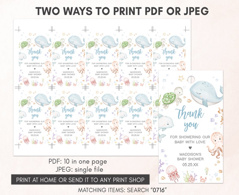 two ways to print a whale baby shower