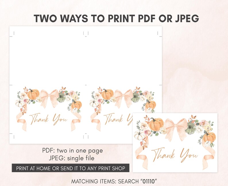 two ways to print a thank card