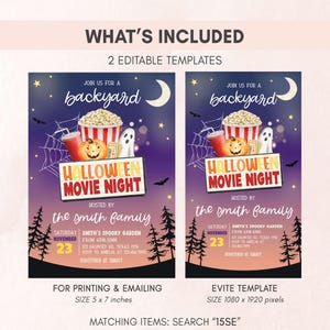 Movie Night Party Invitation Set